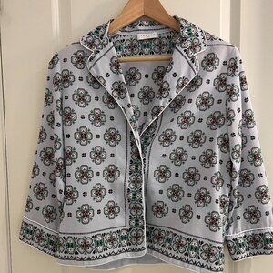 Sandro - blue scarf button down - SMALL